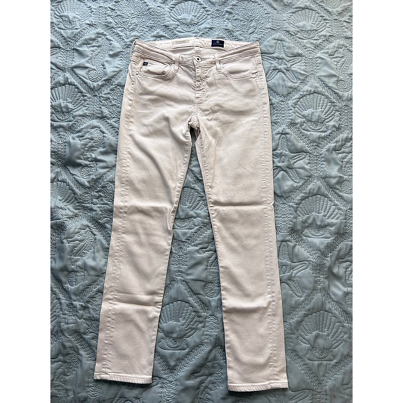 AG Adriano Goldschmied Stevie Slim Straight Ankle Jeans Cream 27R - Picture 3 of 12